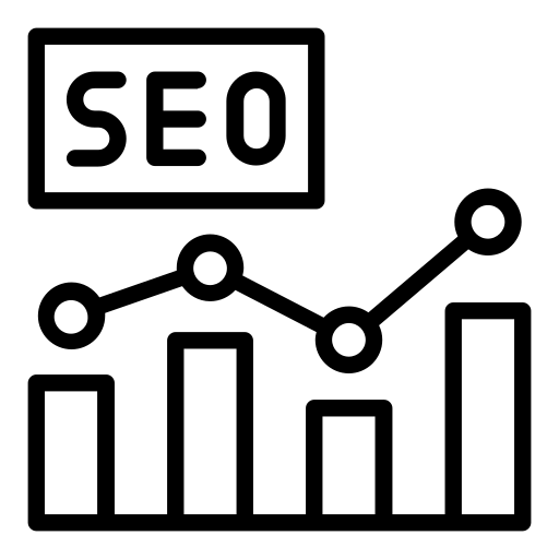 SEO-Diagramm mit steigenden Balken und Linien