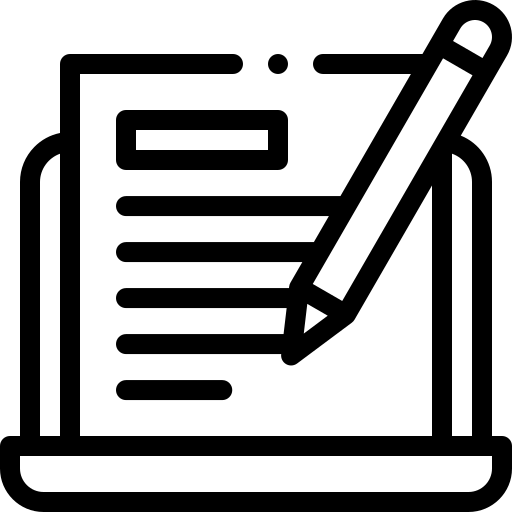 Icon für Texterstellung auf einem Dokument