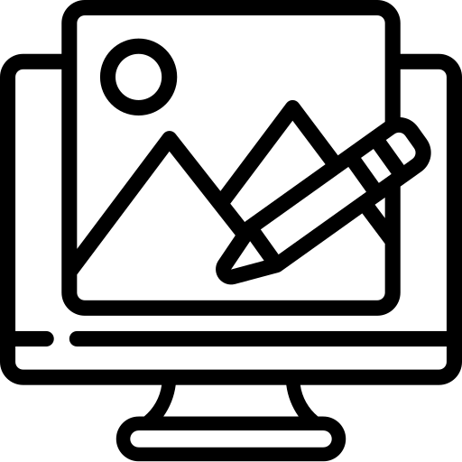 Icon für Bildbearbeitung auf einem Bildschirm"